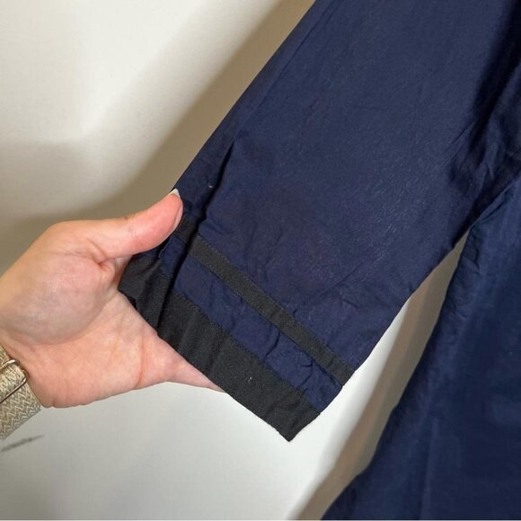 J Crew Factory Womens Size Small Blue Black Pom Pom Tunic Swim Coverup Coastal - Picture 3 of 12